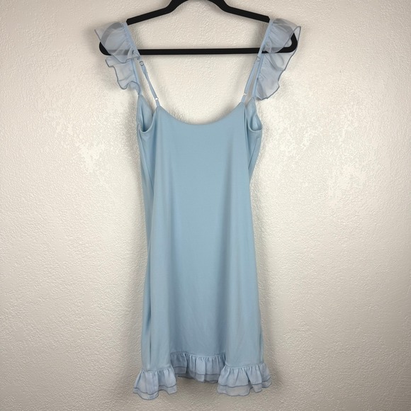 Lucy in the Sky Light Blue Ruffle Mini Dress Balletcore Girlhoodcore - Picture 5 of 5